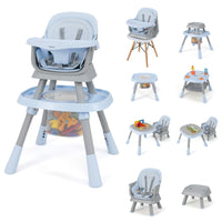 INFANS 9 in 1 High Chair, Convertible Baby Highchair, Table and Chair Set Building Block Infant Dining Booster Seat