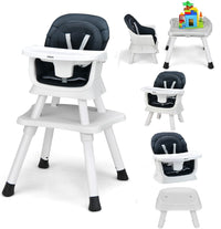 INFANS 8 in 1 Baby High Chair, Convertible Highchair for Babies and Toddlers, Infant Dining Booster Seat, Kids Stool Table Chair Set