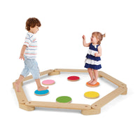 INFANS Montessori Wooden Balance Beam Stepping Stones for Kids, 12 Piece Obstacle Course for Playroom