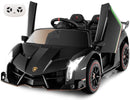 INFANS 2 Seater Kids Ride on Car, 12V 4WD Licensed Lamborghini Veneno Powered Electric Vehicle with Rocking Mode, Remote Control