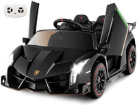 INFANS 2 Seater Kids Ride on Car, 12V 4WD Licensed Lamborghini Veneno Powered Electric Vehicle with Rocking Mode, Remote Control