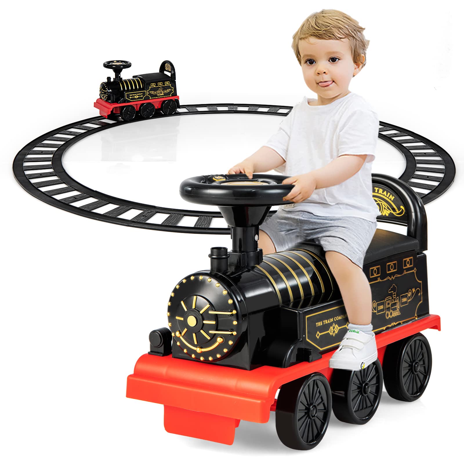 Kids Ride On Train with Track for Toddlers Boys Girls