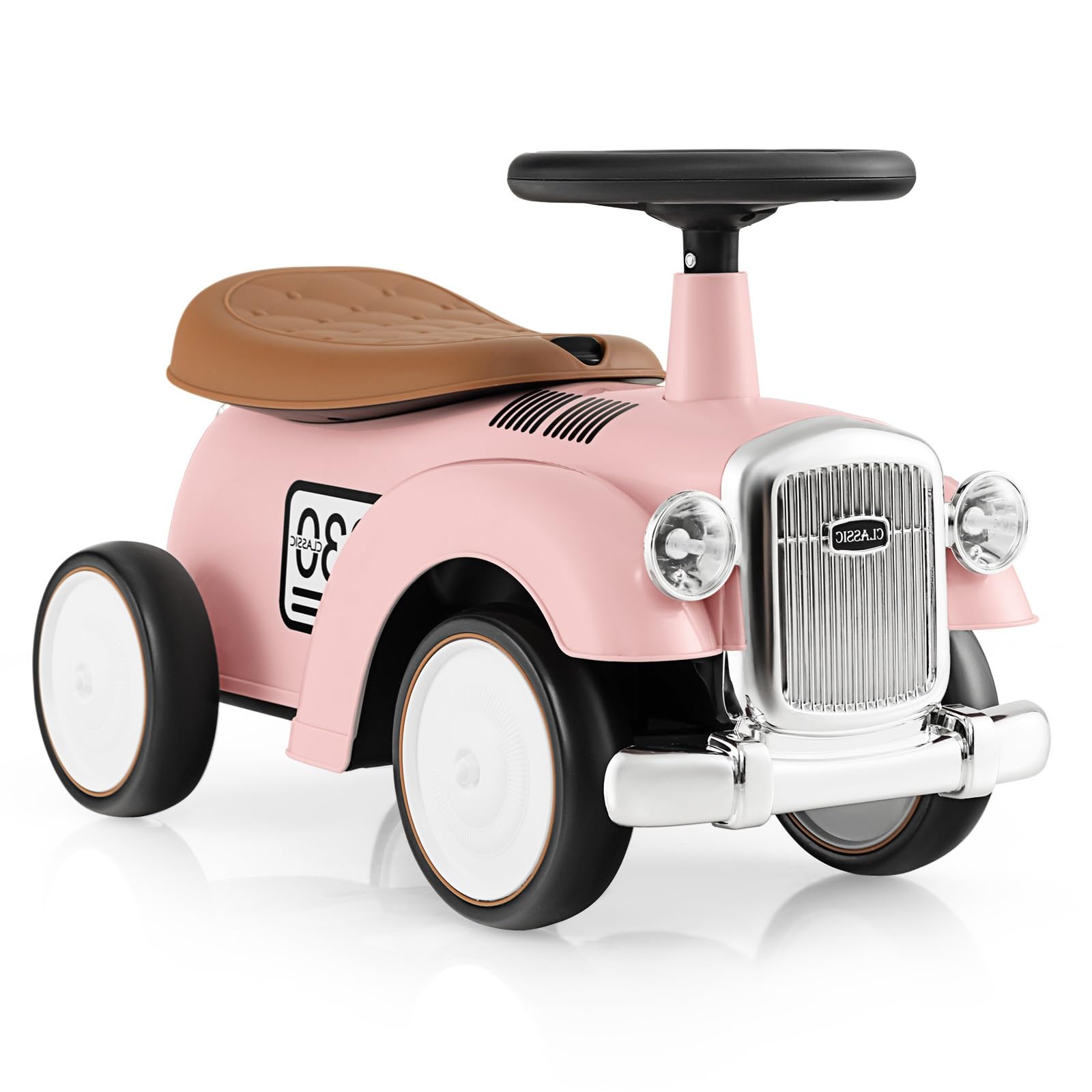 Toddler Foot to Floor Sliding Toy with Steering Wheel for Boys Girls