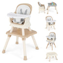 INFANS 8 in 1 Baby High Chair, Convertible Highchair for Babies and Toddlers, Infant Dining Booster Seat, Kids Stool Table Chair Set