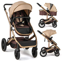 INFANS 2 in 1 Baby Stroller, Folding Newborn Pram Convertible Stroller High Landscape Shock Absorption