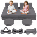 INFANS Modular Kids Play Couch, 6 PCS Toddler Creative Sectional Fort Building Sofa for Playroom, Bedroom