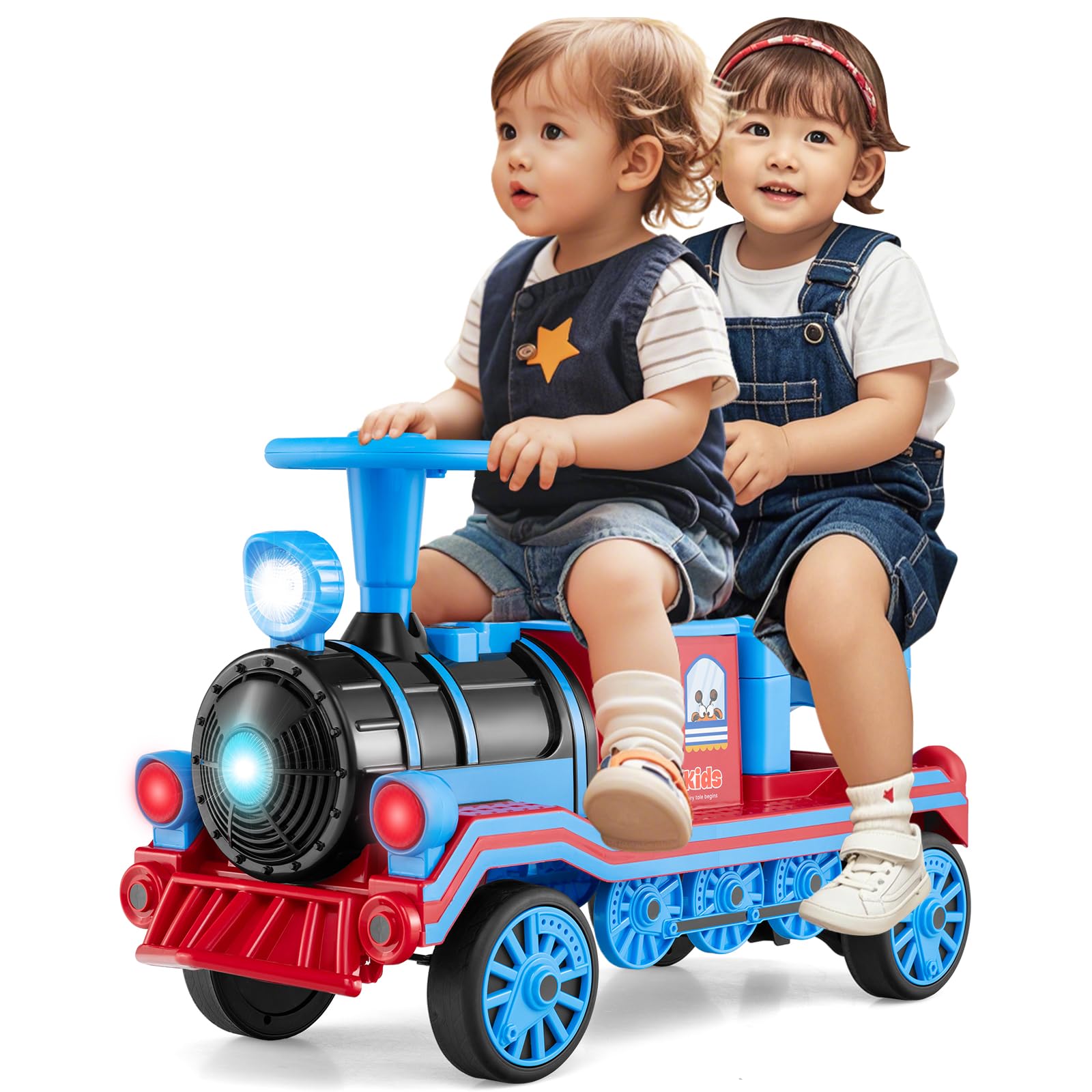 12V Battery Powered Electric Toy with Train Whistle Gift for Toddler Boys Girls