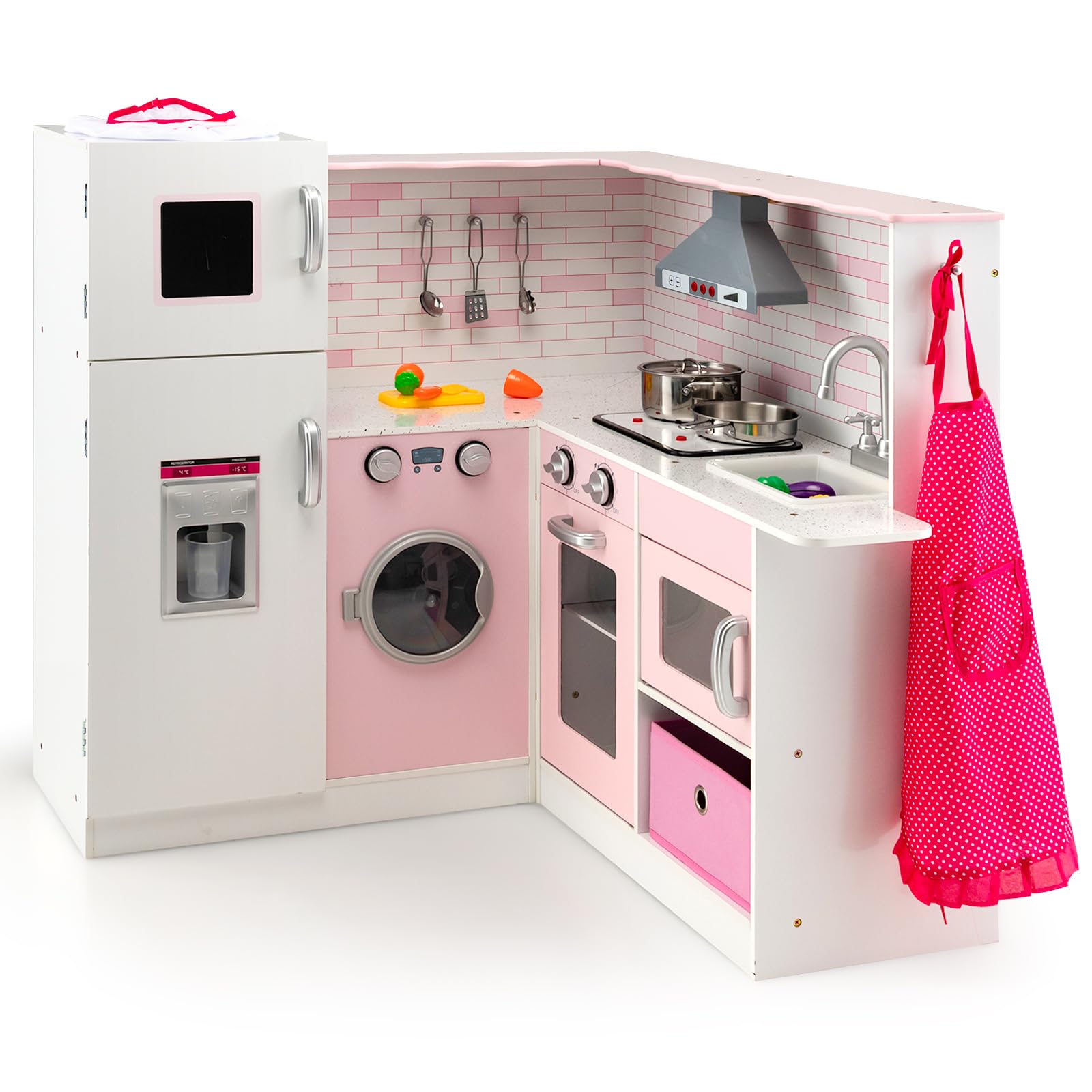 Wooden Play Kitchen for Toddlers with Sound