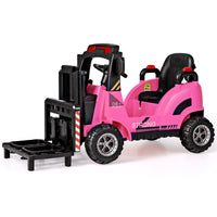 INFANS Ride on Forklift, 12V Kids Electric Vehicle Construction Truck with Liftable Fork and Pallet, Toddlers Battery Powered Car