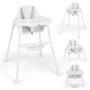 INFANS 4 in 1 Baby High Chair, Convertible Highchair for Babies and Toddlers, Infant Feeding Highchairs with Removable Tray Adjustable Footrest