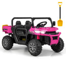 INFANS 2 Seater Ride on UTV, 12V Kids Electric Vehicle Dump Truck, Toddlers Battery Powered Car with Music
