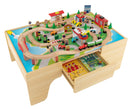 80 Pieces Wooden Kids Activity Toy Table Playset with Reversible Detachable Tabletop
