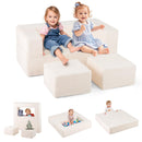INFANS Modular Kids Play Couch, Toddler Sectional Fort Building Sofa for Playroom, Bedroom, Convertible Soft Foam Furniture