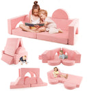 INFANS Mondular Kids Play Couch, 8PCS Toddler Sectional Sofa Building Fort for Bedroom, Imaginative Convertible Floor Cushion