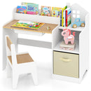 INFANS Kids Table and Chair Set, Toddler Art Craft Play Wood Activity Desk with Chairs, Children Furniture