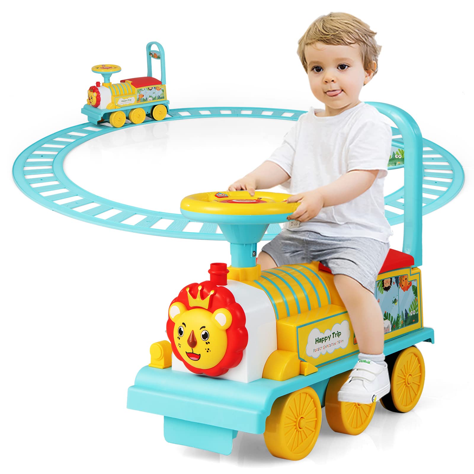 Kids Ride On Train with Track for Toddlers Boys Girls