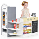 INFANS Kids Grocery Store Playset, Wooden Supermarket Toy Set with Cash Register, Vending Machine, Pretend Play Store