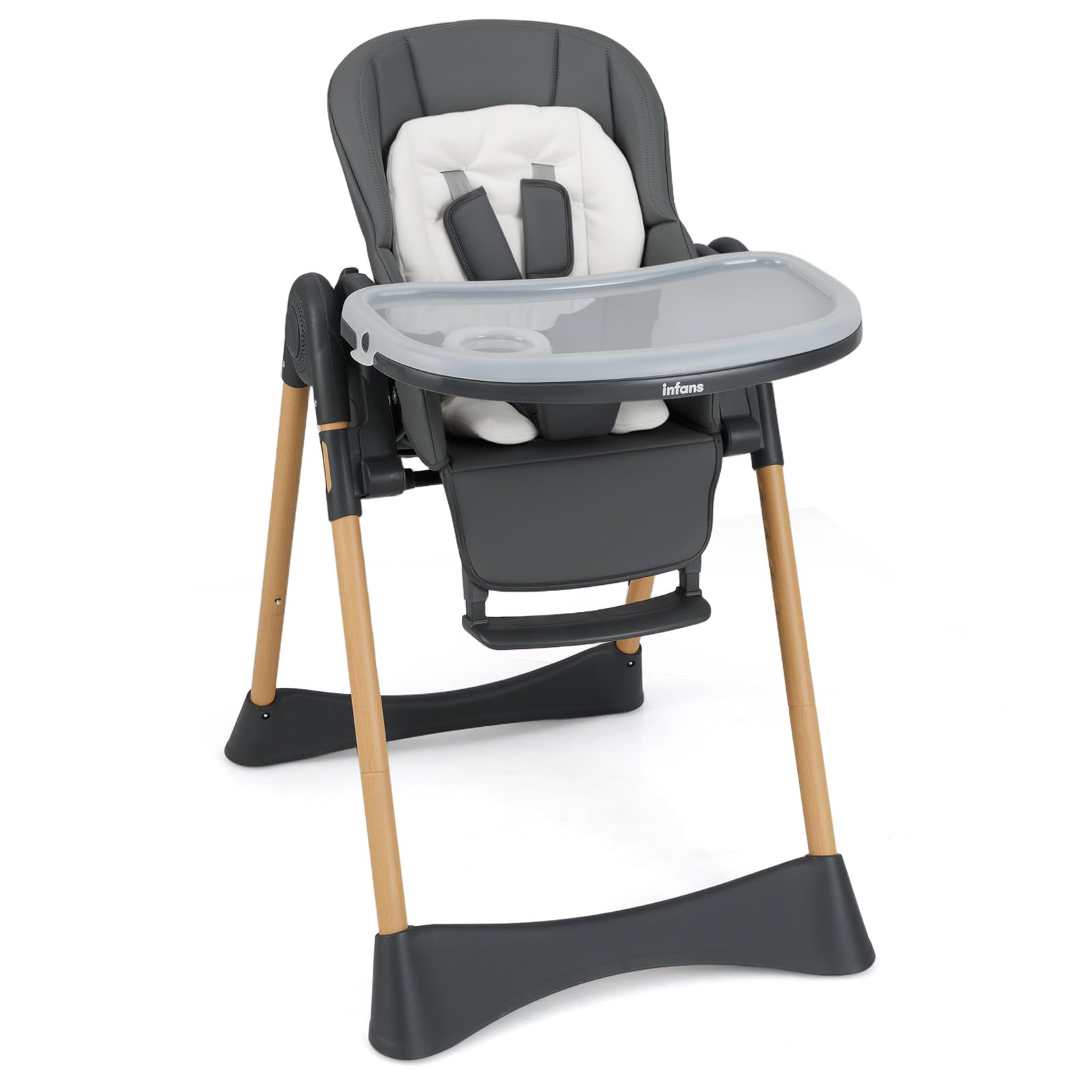 INFANS Baby High Chair, High Chairs for Babies & Toddlers, Convertible Quick Folding Portable Highchair