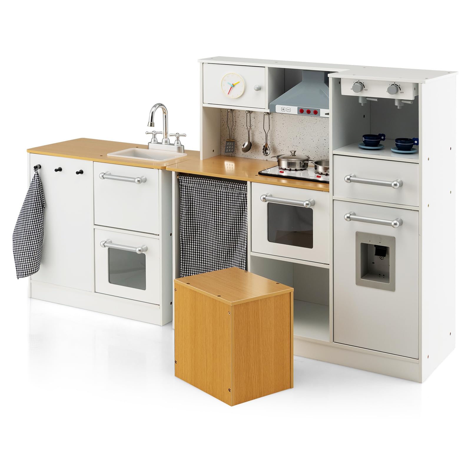 Wooden Play Kitchen for Toddlers with Sound