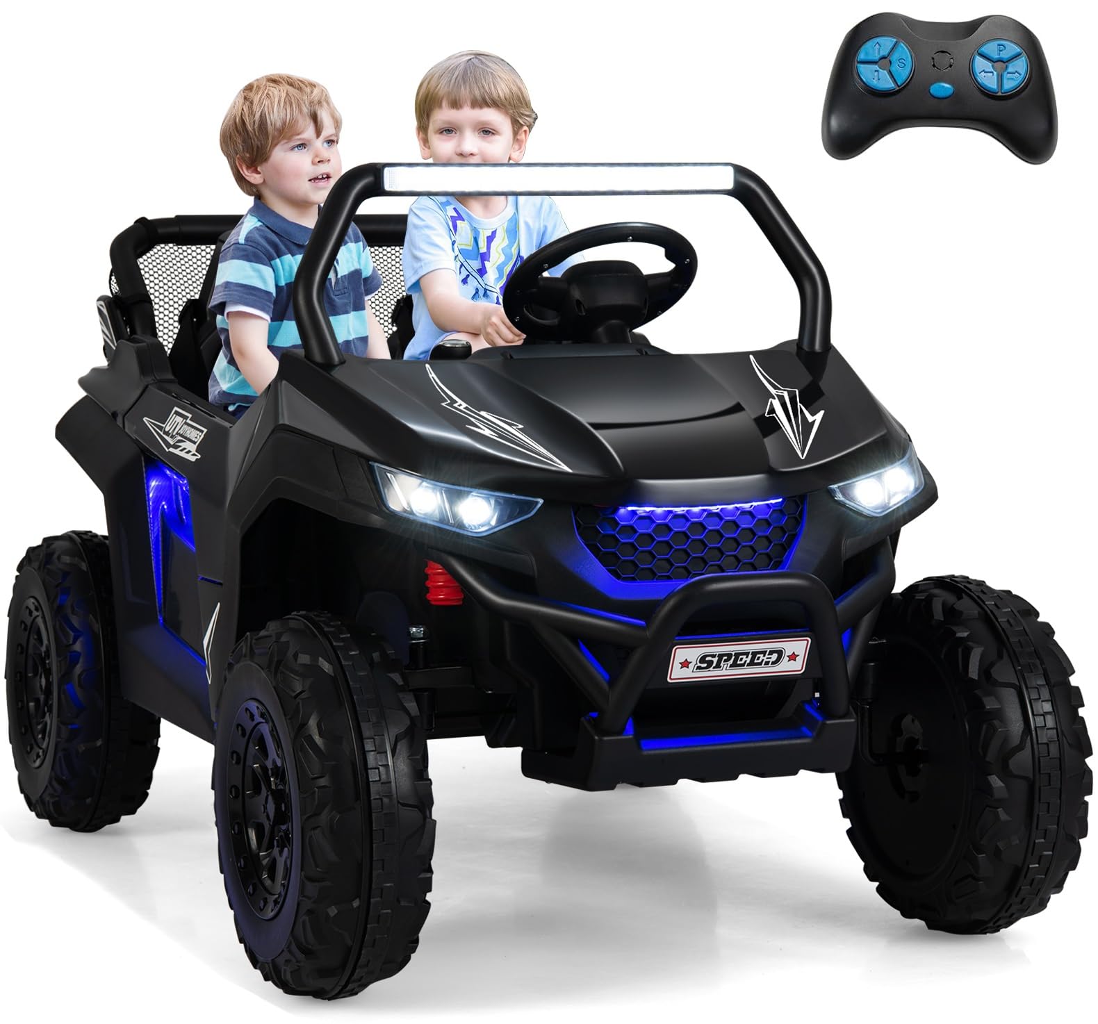 INFANS 2 Seater Kids Ride on UTV, 12V Electric Truck Car with Remote Control, Battery Powered Vehicle