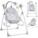 INFANS 2 in 1 Baby Swing and Bouncer for Infants, Portable Newborn Rocker with 5 Speed Sway Music Timing 2 Toys Remote Control, Easy Fold, Compact Electric Baby Swing for 0-6 Months Boy Girl INFANS