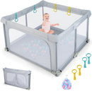 INFANS Baby Playpen, 50’’x50’’ Foldable Large Baby Playard, Indoor Outdoor Kids Activity Center Baby Fence