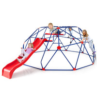 INFANS Climbing Dome with Slide, Kids Outdoor Jungle Gym Geometric Dome Climber, 8FT Climb Structure Backyard