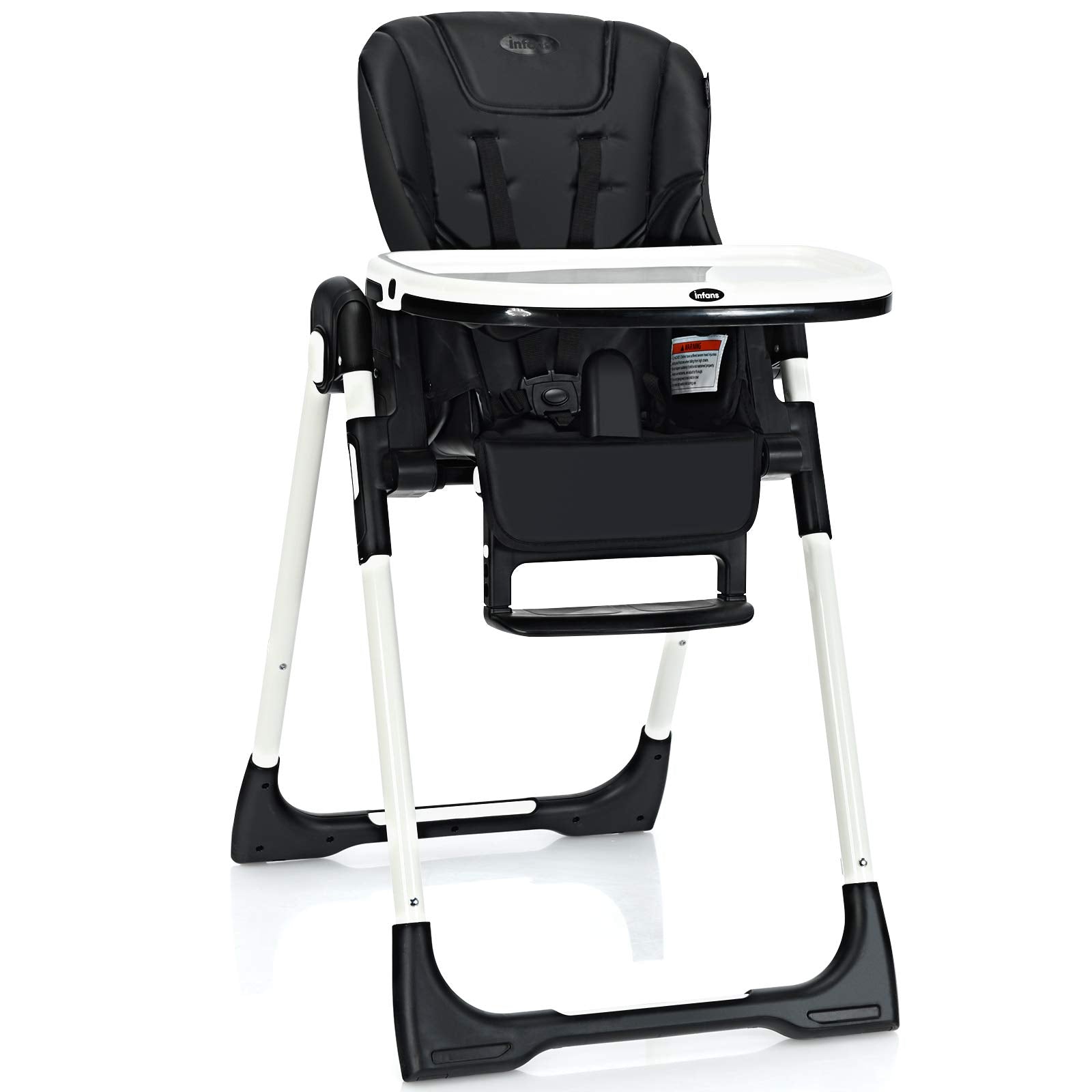 INFANS Foldable High Chair for Babies & Toddlers with Multiple Adjustable Backrest, Footrest and Seat Height