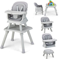 INFANS 8 in 1 Baby High Chair, Convertible Highchair for Babies and Toddlers, Infant Dining Booster Seat, Kids Stool Table Chair Set