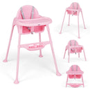INFANS 4 in 1 Baby High Chair, Convertible Highchair for Babies and Toddlers, Infant Feeding Highchairs with Removable Tray Adjustable Footrest