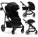 INFANS 2 in 1 Baby Stroller, High Landscape Infant Stroller, Foldable Pushchair