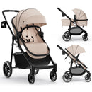 INFANS 2 in 1 Baby Stroller, High Landscape Infant Stroller, Foldable Pushchair