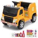 INFANS Ride on Car, 6V Recycling Garbage Truck Electric Vehicle with Music, Horn, Warning Lights