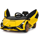INFANS 12V Licensed Lamborghini Sian Kids Ride on Car with Parent Remote Control, Electric Toy Roadster Carbon Fiber Textured