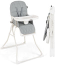 INFANS Baby High Chair, Quick Folding Portable Highchair for Babies and Toddlers with Adjustable Footrest Removable Dishwasher Tray PU Seat