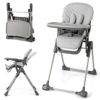 INFANS Baby High Chair, Convertible Quick Folding Portable Highchair for Babies and Toddlers with Adjustable Height