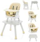 INFANS 8 in 1 Baby High Chair, Convertible Highchair for Babies and Toddlers, Infant Dining Booster Seat, Kids Stool Table Chair Set