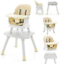 INFANS 8 in 1 Baby High Chair, Convertible Highchair for Babies and Toddlers, Infant Dining Booster Seat, Kids Stool Table Chair Set