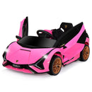 INFANS 12V Licensed Lamborghini Sian Kids Ride on Car with Parent Remote Control, Electric Toy Roadster Carbon Fiber Textured