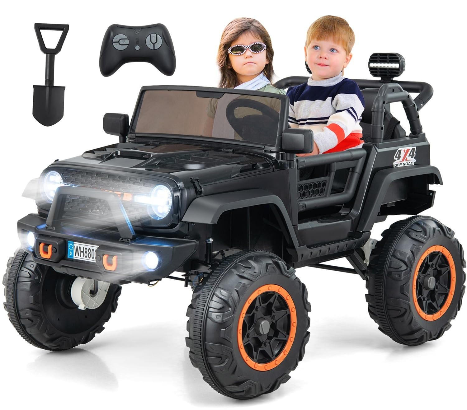 INFANS 24V 2 Seater Ride on Car for Kids, 2WD/4WD Battery Powered with Remote Control, 20" Wide Seat Electric Jeep Toys