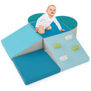 INFANS Climbing Toys for Toddlers, 6 Pieces Baby Foam Blocks Soft Play Set, Indoor Kids Climb and Crawl Sliding Structure