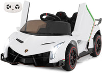 INFANS 2 Seater Kids Ride on Car, 12V 4WD Licensed Lamborghini Veneno Powered Electric Vehicle with Rocking Mode, Remote Control