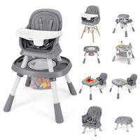 INFANS 9 in 1 High Chair, Convertible Baby Highchair, Table and Chair Set Building Block Infant Dining Booster Seat