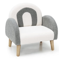 INFANS Kids Sofa, Toddler Armchair with Solid Wooden Frame Anti-Tipping Design Plush Fabric, Upholstered Children Chair
