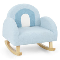 INFANS Kids Sofa, Toddler Rocking Chair with Solid Wooden Frame, Anti-Tipping Design, Plush Fabric, Children Armchair