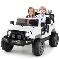 INFANS 2 Seater Ride on Truck, 12V Battery Powered Electric Vehicle for Kids with Remote Control, Power Display, LED Lights