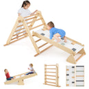 INFANS Pikler Triangle Set 7 in 1 Climbing Toys for Toddlers Foldable Baby Wood Montessori Jungle Gym