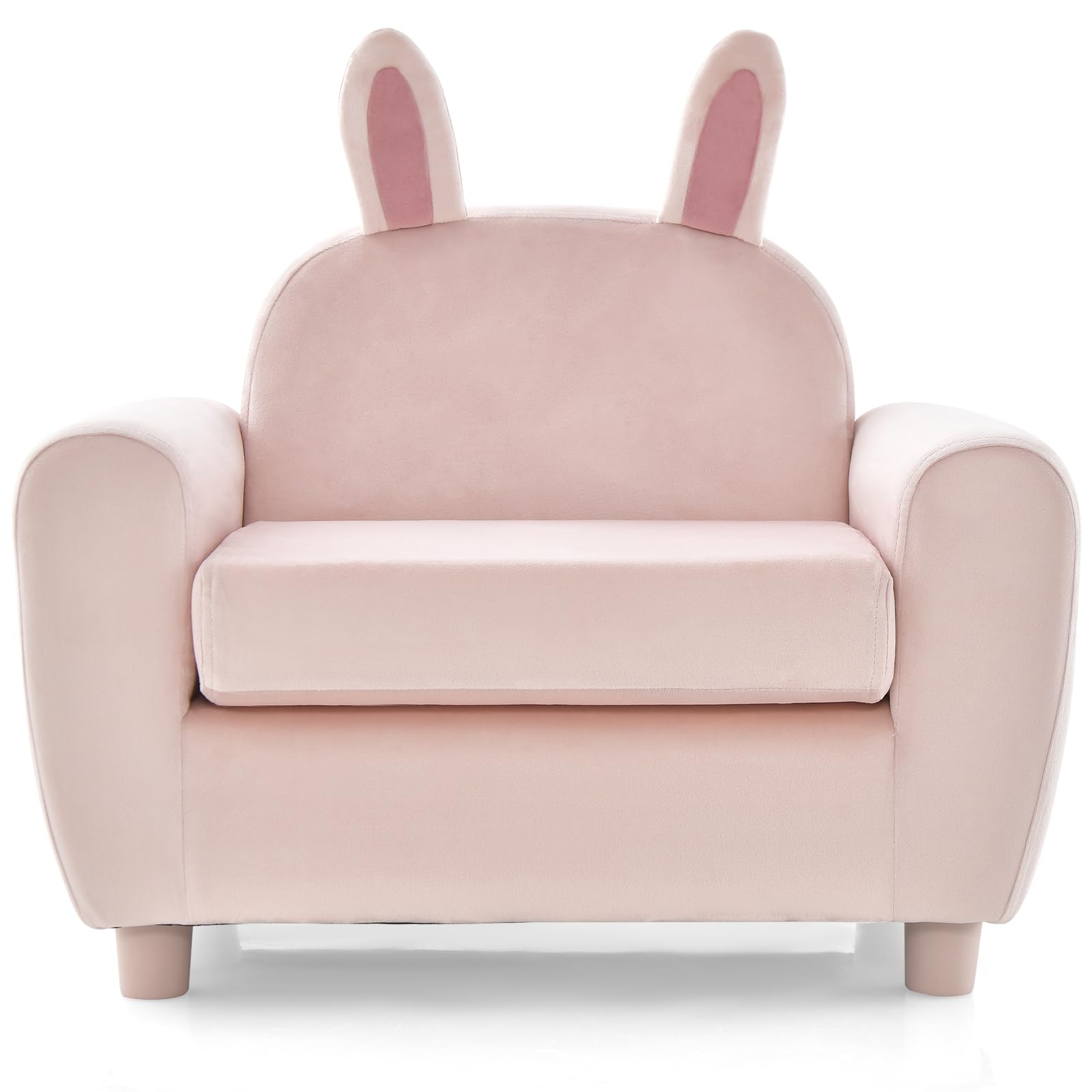 INFANS Kids Sofa, Children Armrest Chair with Sturdy Wood Construction and Dutch Velvet