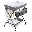 INFANS Baby Changing Table with Wheels, Portable Folding Diaper Station Nursery Organizer with Adjustable Height