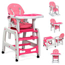 INFANS 5 in 1 Baby High Chair, Convertible Toddler Table Chair Set, Rocking Chair, Multi-Function Seat with Lockable Universal Wheels